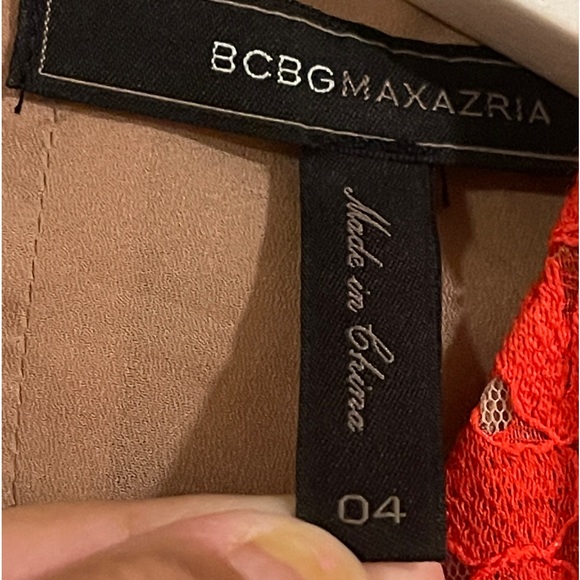 Maxazaria dress in a beautiful late summer/early fall, dark shade of coral. - Picture 5 of 5